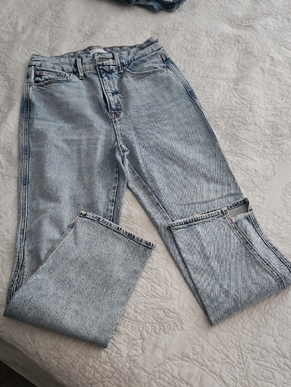 Good American Light Blue Straight Leg Jeans